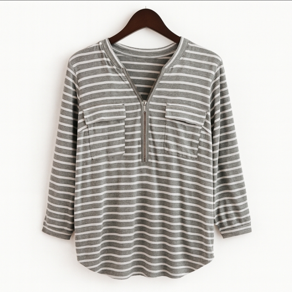 Calvin Klein Gray Classic Half Zipped Top Sz XL